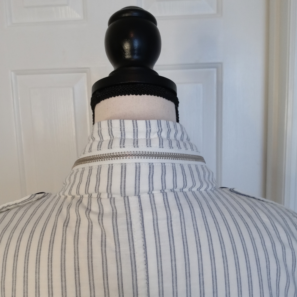 Joie Cristi White and Blue Stripe Utility Jacket - Picture 13 of 16